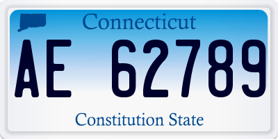 CT license plate AE62789