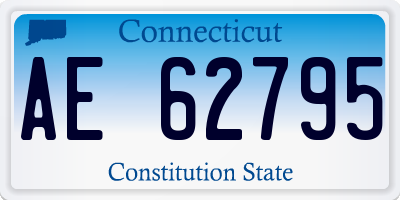 CT license plate AE62795
