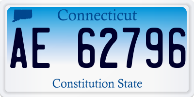 CT license plate AE62796