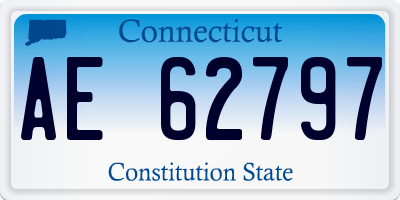 CT license plate AE62797
