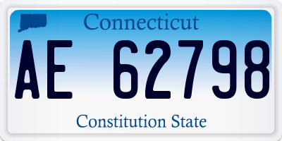 CT license plate AE62798