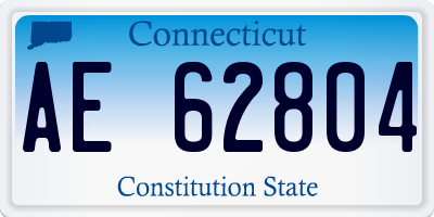 CT license plate AE62804