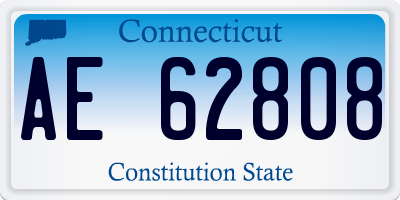 CT license plate AE62808