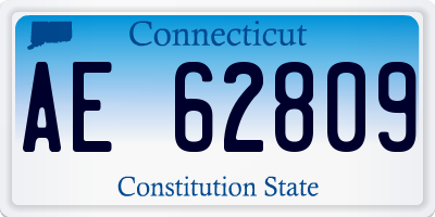 CT license plate AE62809