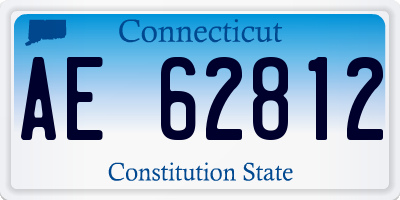 CT license plate AE62812