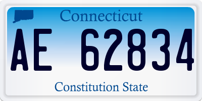 CT license plate AE62834