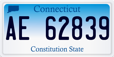 CT license plate AE62839