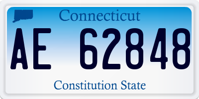 CT license plate AE62848