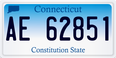 CT license plate AE62851
