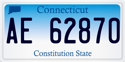 CT license plate AE62870