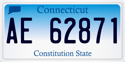 CT license plate AE62871