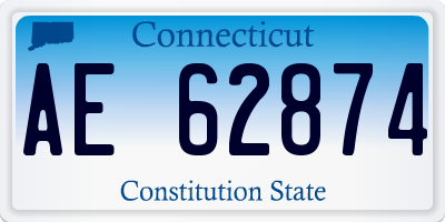 CT license plate AE62874