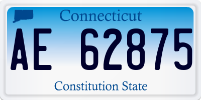 CT license plate AE62875