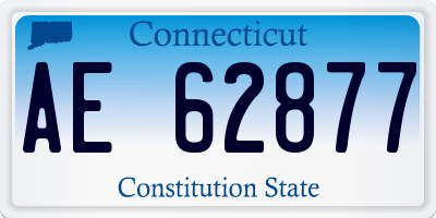 CT license plate AE62877