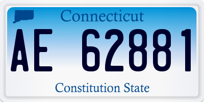 CT license plate AE62881