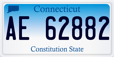 CT license plate AE62882