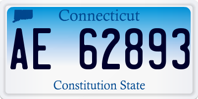 CT license plate AE62893