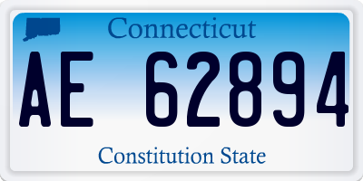 CT license plate AE62894