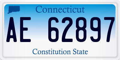 CT license plate AE62897