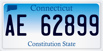 CT license plate AE62899