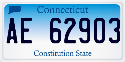 CT license plate AE62903