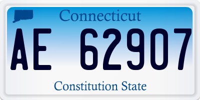 CT license plate AE62907
