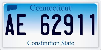 CT license plate AE62911