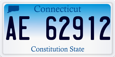 CT license plate AE62912