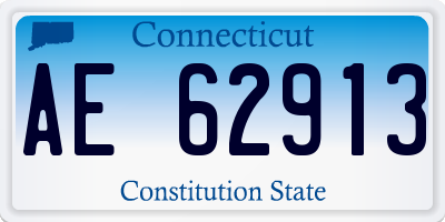 CT license plate AE62913