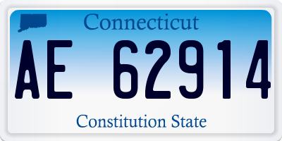 CT license plate AE62914