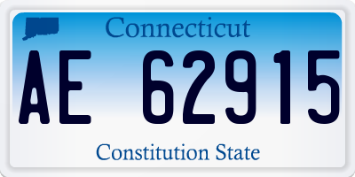 CT license plate AE62915