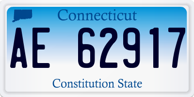CT license plate AE62917