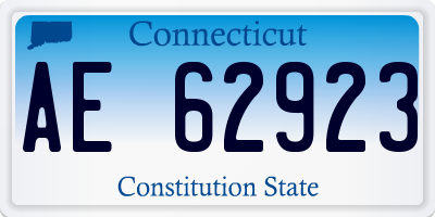 CT license plate AE62923