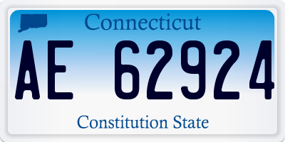 CT license plate AE62924