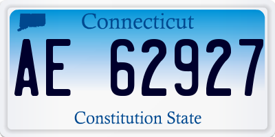 CT license plate AE62927