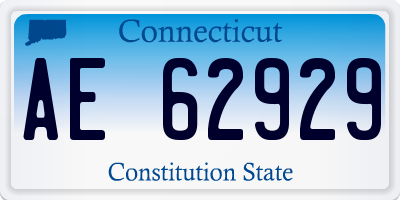 CT license plate AE62929