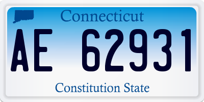 CT license plate AE62931