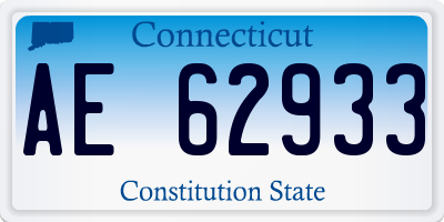 CT license plate AE62933