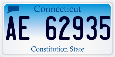 CT license plate AE62935