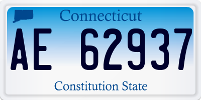 CT license plate AE62937