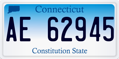 CT license plate AE62945