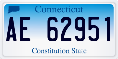 CT license plate AE62951