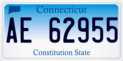 CT license plate AE62955