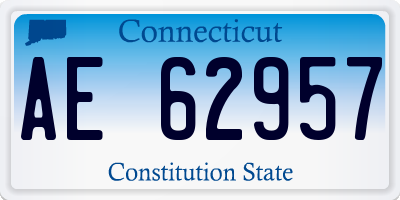 CT license plate AE62957