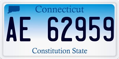 CT license plate AE62959