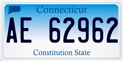 CT license plate AE62962