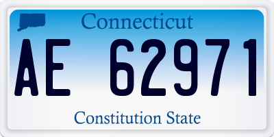 CT license plate AE62971