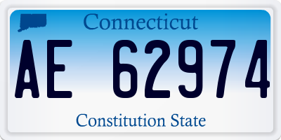 CT license plate AE62974