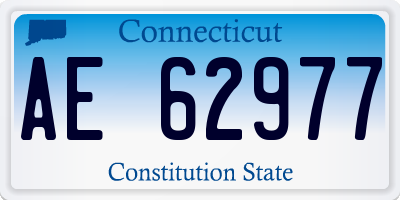 CT license plate AE62977