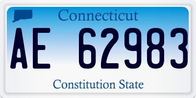 CT license plate AE62983